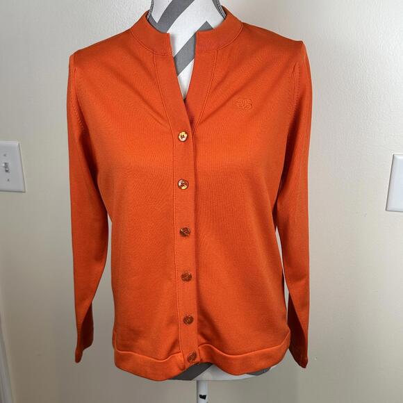 Vintage Givenchy Sport Orange Cardigan SIZE M - Picture 1 of 9